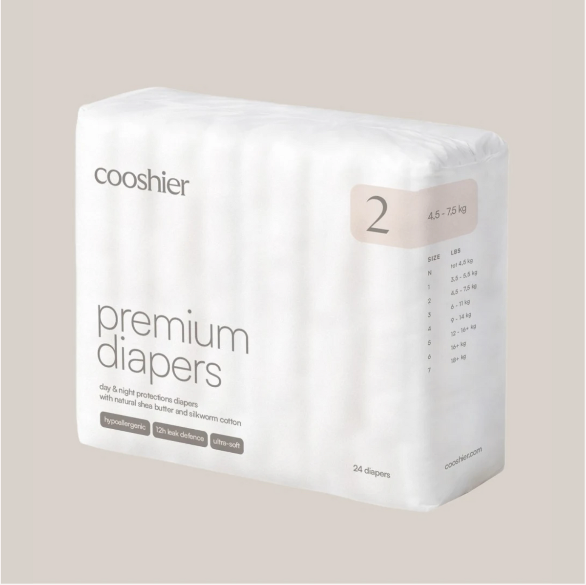 Cooshier Diapers 24 Pack